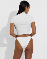 Rays Short Sleeve Top + Dip Bottom - Coconut (Size S)