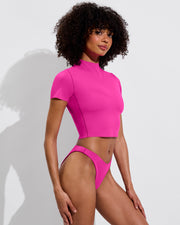 Rays Short Sleeve Top + Dip Bottom - Hot (Size S)