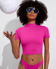 Rays Short Sleeve Top + Dip Bottom - Hot (Size S)
