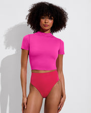 Rays Short Sleeve Top - Hot + Hi Hi Bottom - La La Land (Size S)
