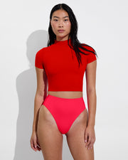 Rays Short Sleeve Top - Sweet Chili Heat + Hi Hi Bottom - Rescue (Size S)