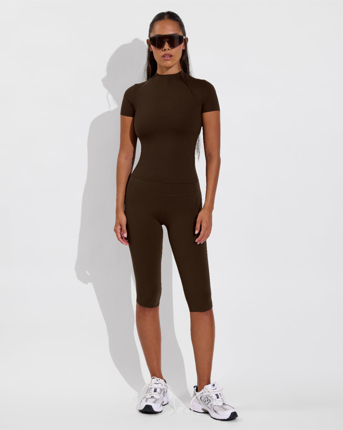 Rays Short Sleeve Top *Long + Pedal Pusher - Cold Brew (Size S)