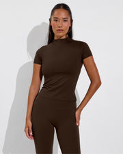Rays Short Sleeve Top *Long + Pedal Pusher - Cold Brew (Size S)
