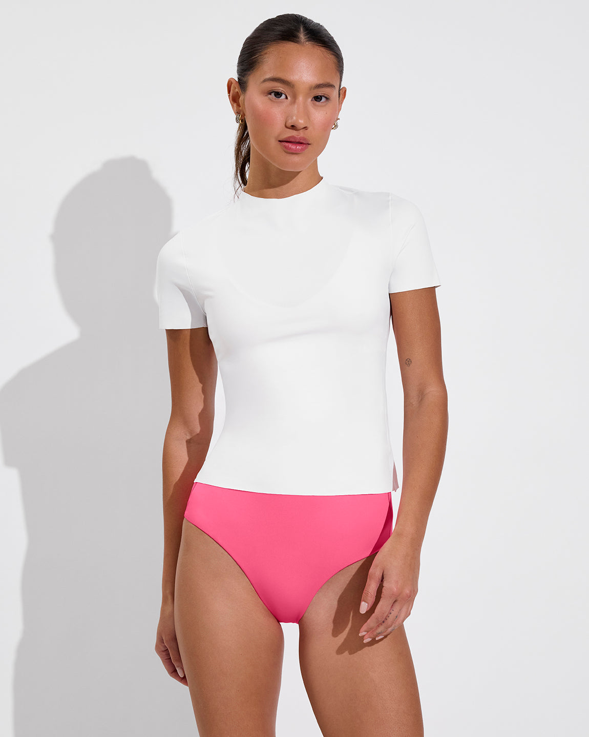 Rays Short Sleeve Top *Long - Coconut + Hi Tide Bottom - Zinc (Size S)