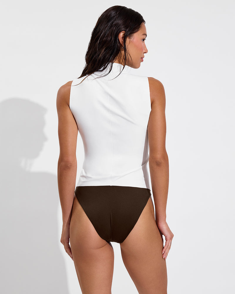 Rays Sleeveless Top *Long - Coconut + Weekender Suit - Cold Brew (Size S)