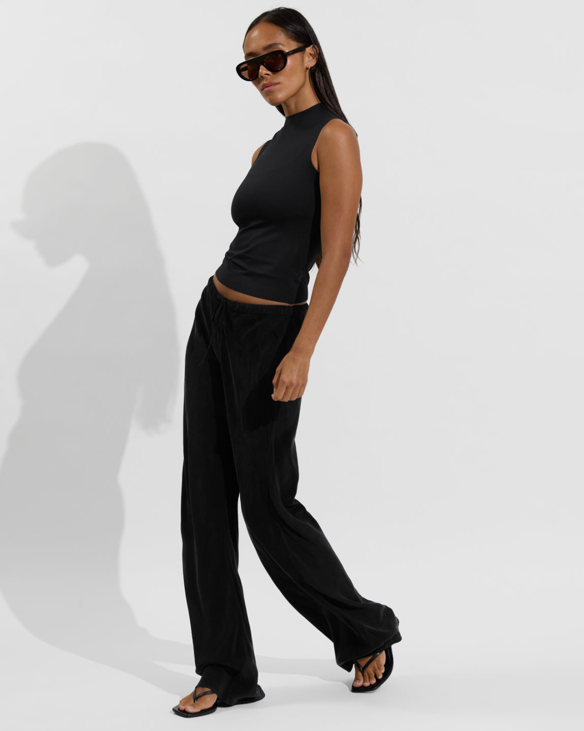 Rays Sleeveless Top *Long + Journey Pant - Jet (Size S)