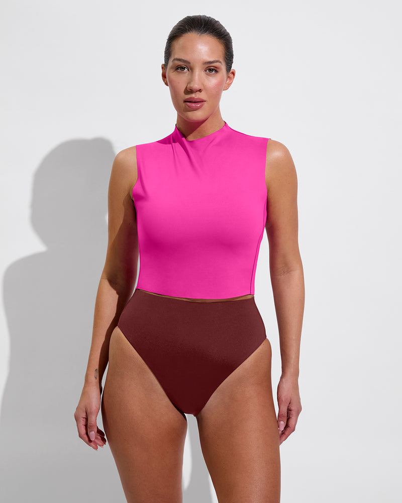 Rays Sleeveless Top - Hot + Hi Hi Bottom - Jam (Size L)