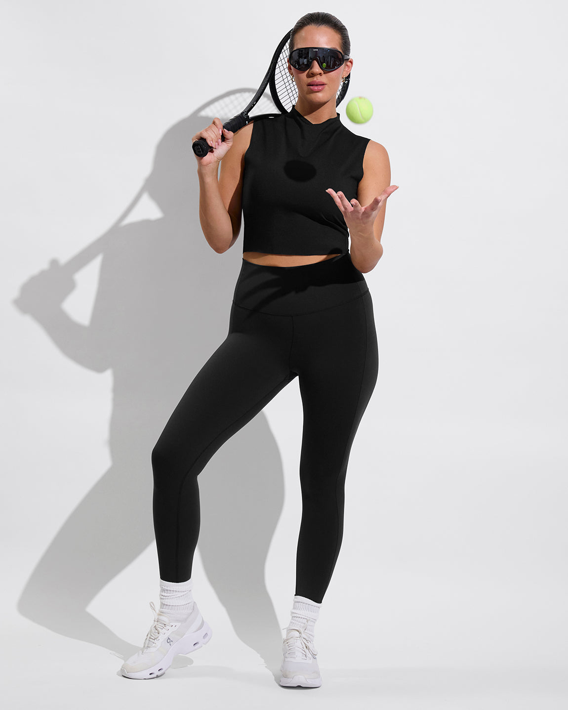 Rays Sleeveless Top paired with Super Moves Tight in Jet