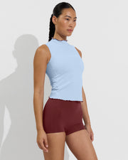 Rays Sleeveless Top *Long *Wavy - Blue Skies / Jam + Hi Line Shortie - Jam (Size S)