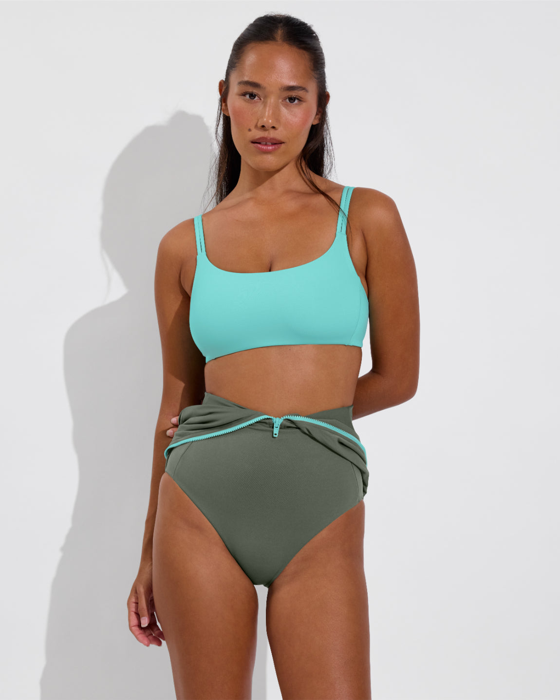Rays Suit *Sleeveless - Agave / Drift (Size S) + Pool Days Top D+ - Drift (32DD, Size S)