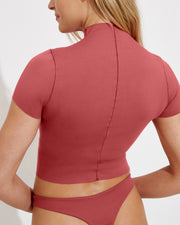 Rays Short Sleeve Top + Backside Thong - Camp (Size S)