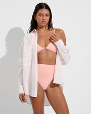 Reef Top + Hi Hi Bottom - Salt (Size S) + Getaway Button Down - Delight / Coconut (Size S/M)