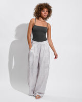 Coastal Pant - Classic Stripe: Stormy / Coconut