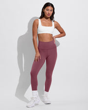 Streamline Top - Coconut + Super Moves Tight - Desert Plum (Size S)