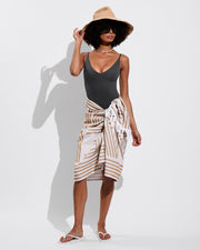 Sunday Suit - Eclipse (Size S) + Pool Towel - Coconut / Tan Lines