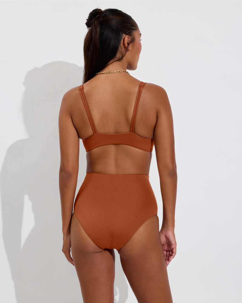 Sunday Top D+ (32DD, Size S) + Hi Tide Bottom - Bronze (Size S)