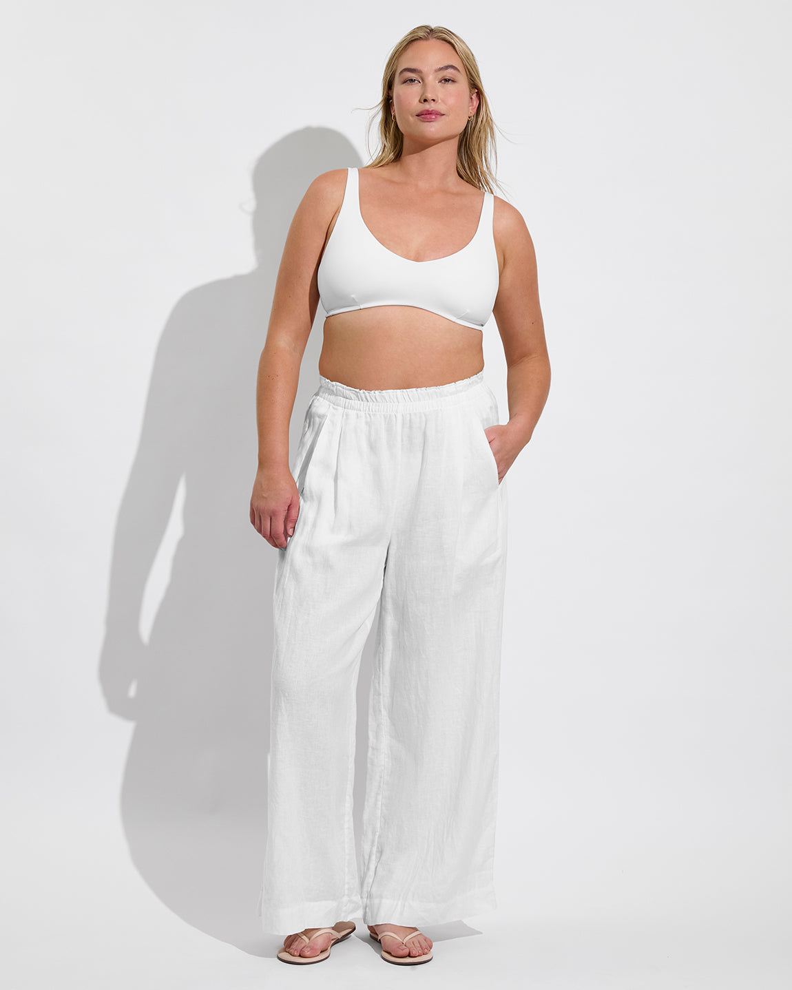 Sunday D+ Top (36DD, Size L) + Coastal Pant - Coconut  (Size L) 
