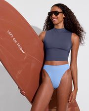 Rays Sleeveless Top - Varsity + Super Hi Hi Bottom - Blue Skies (Size S)