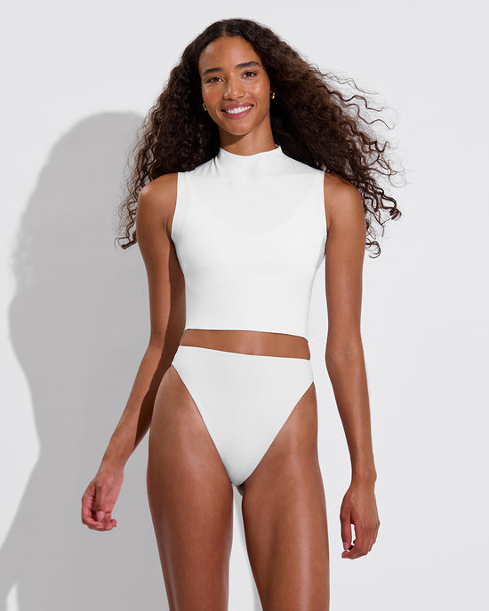 Rays Sleeveless Top + Super Hi Hi Bottom - Coconut (Size S)