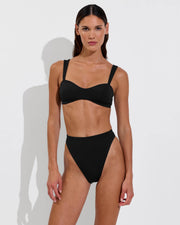 La Plage Top + Super Hi Hi Bottom - Jet (Size S)