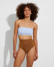 Tubular Top - Blue Skies + Hi Tide Bottom - Tan Lines (Size S)