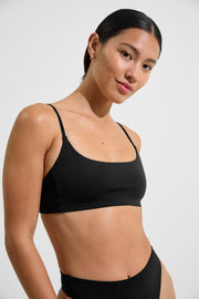 Pool Days Top + Throwback Thong - Jet (Size S) [Detail View]