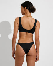 Twisted Plunge Top D (32D, Size S) + Streamline Bottom - Jet (Size S)