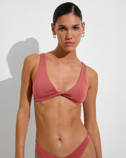Twisted Plunge Top + Backside Thong - Camp (Size S)
