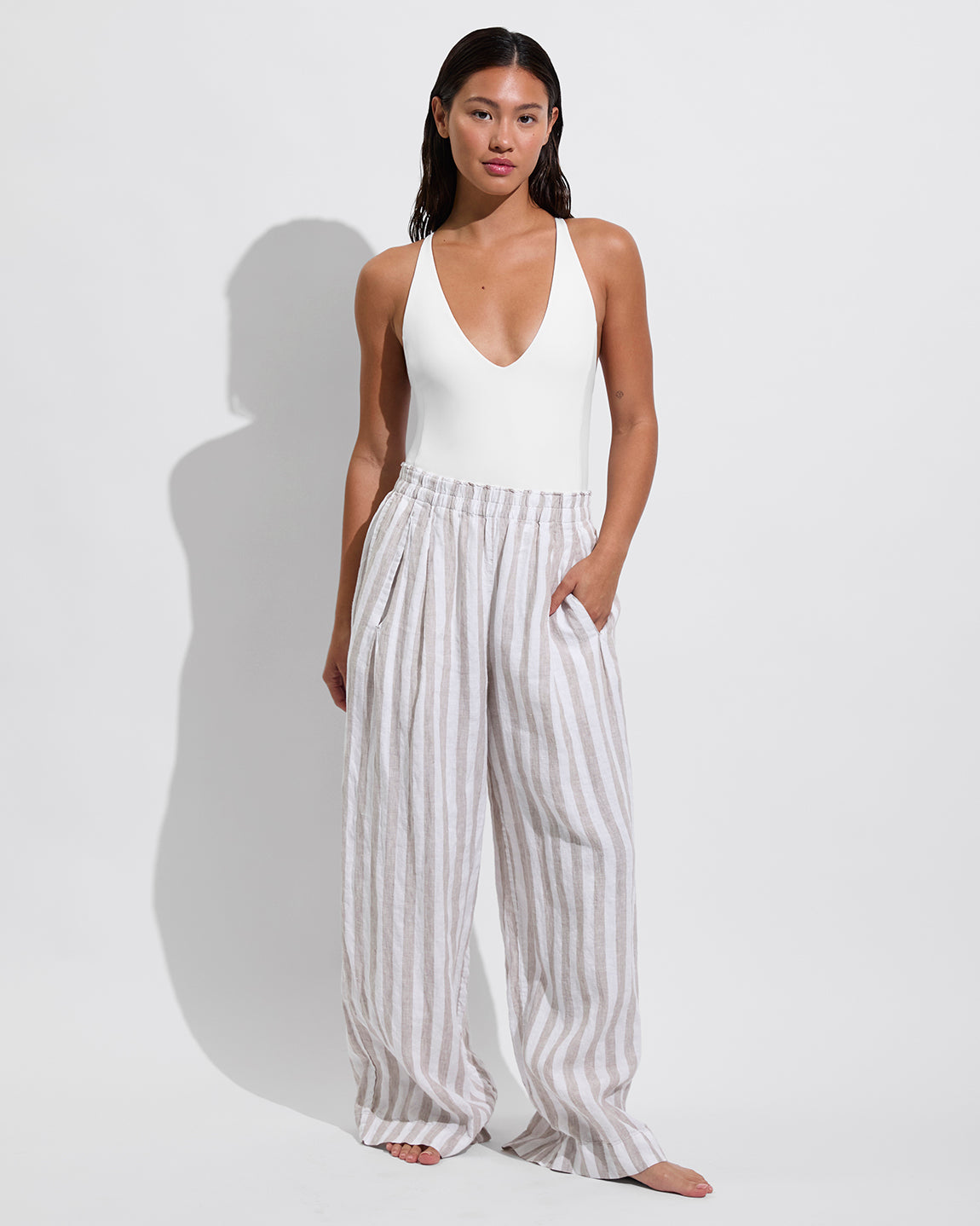 Weekender Suit - Coconut + Coastal Pant - Beach/Coconut (Size S)