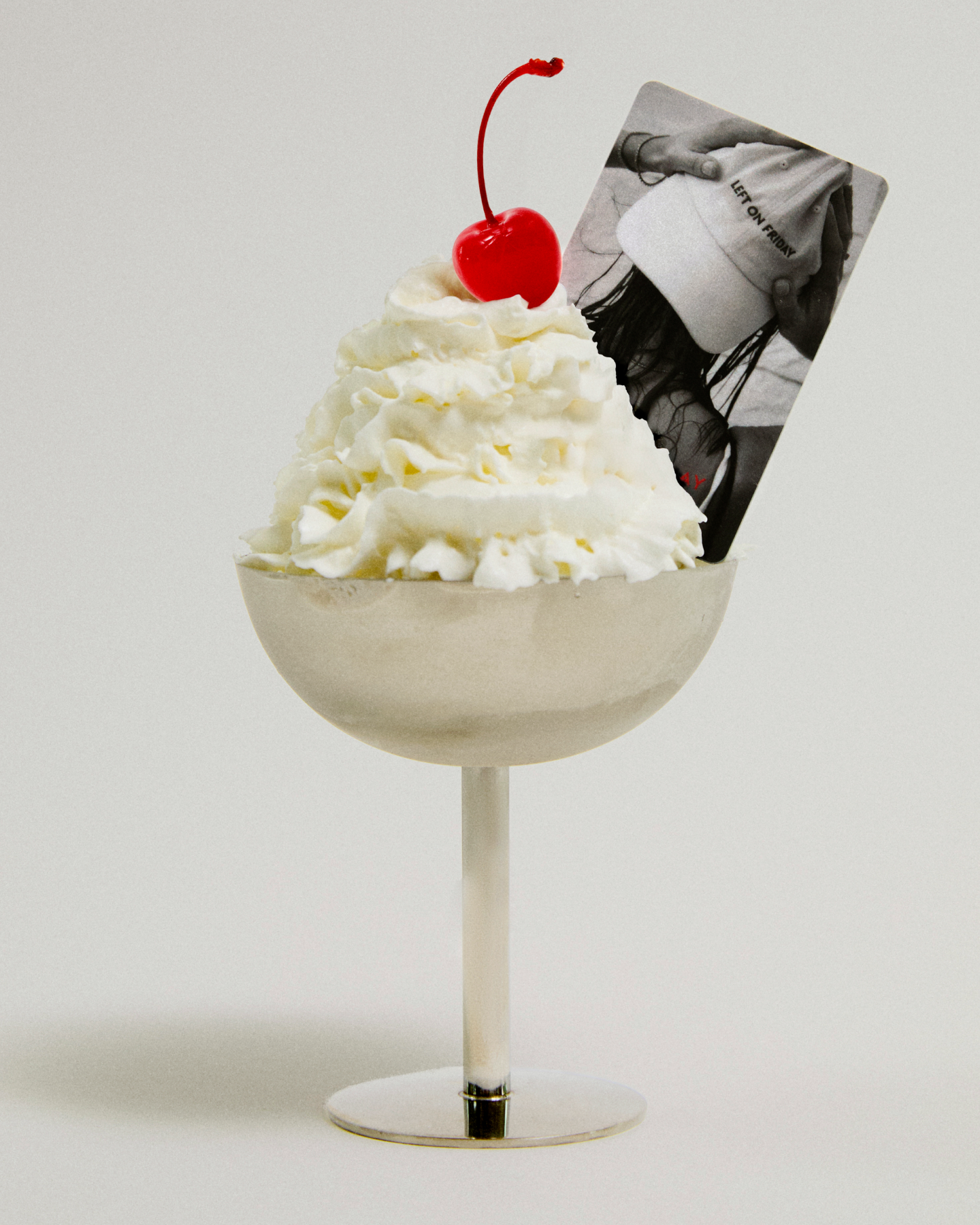 Ice cream sundae with whipped cream With Left on Friday Gift Card