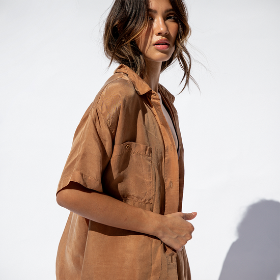 Day Trip Button Down - Tan Lines (Size S/M)