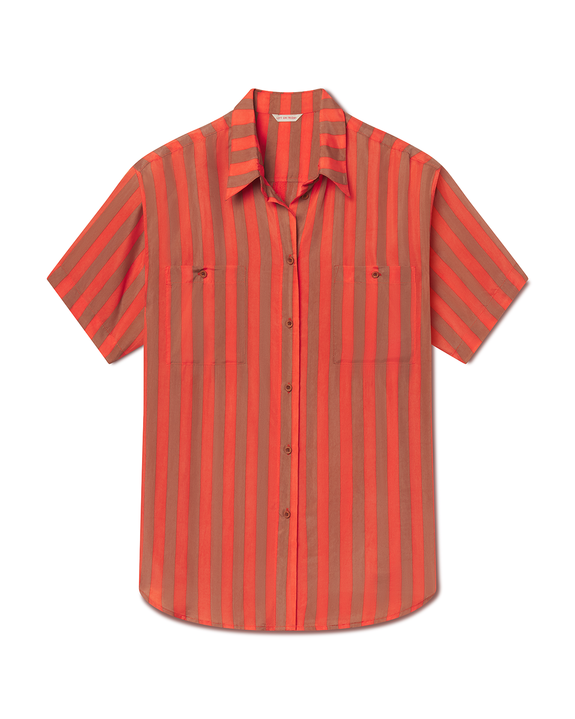 Day Trip Button Down - Sports Stripe: Mirage / Aperol