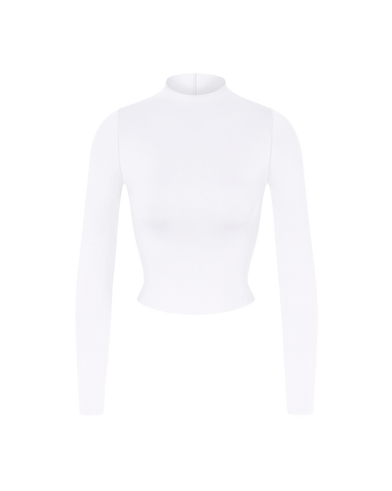 Rays Long Sleeve Mockneck Top - Coconut