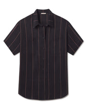 Day Trip Button Down - Fancy Stripe: Faded Jet / Stormy