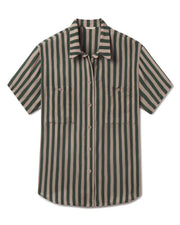Day Trip Button Down - Riviera Stripe: Palm / Beach