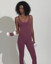 Plunge Playsuit in Desert Plum
