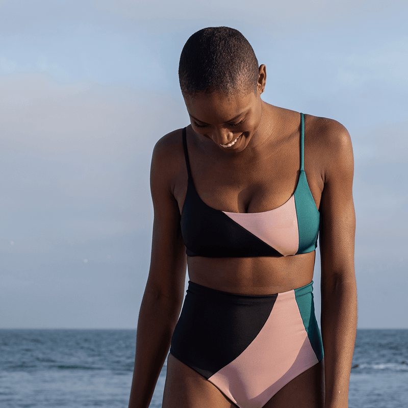 Pool Days Top *Party Waves + Hi Tide Bottom *Party Waves - Jet / Mauve It Mauve It / Deep End (Size S) [Photo 7]